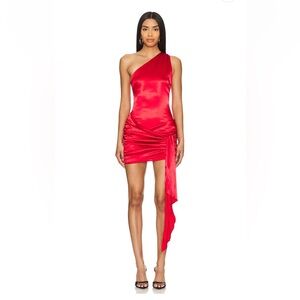 Superdown Vibrant Red One-Shoulder Dress
